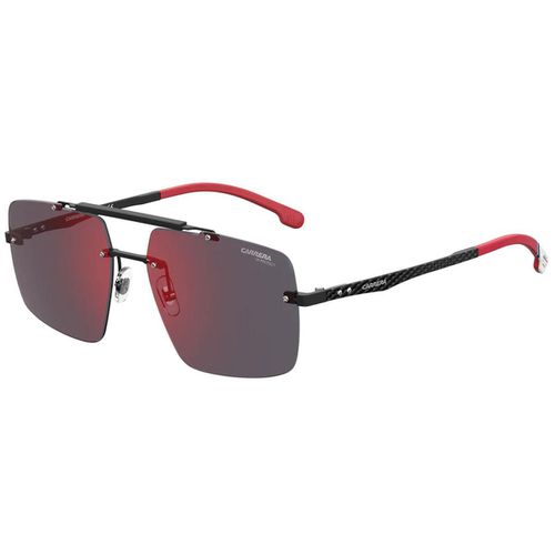 Men's Sunglasses - Red Sol-x Lens Rimless Black Metal Frame / 8034SE 0003 - Carrera - Modalova