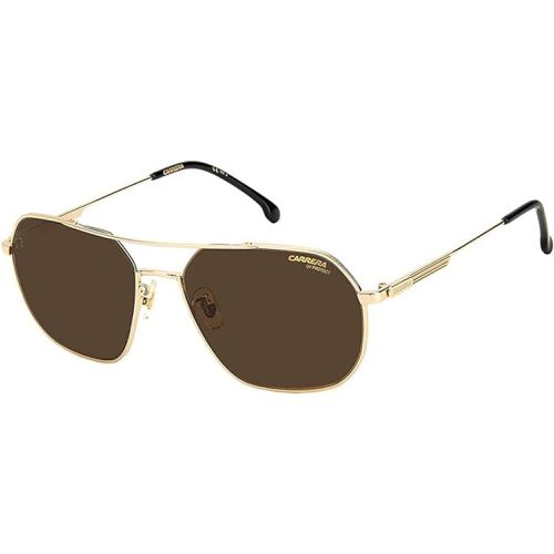 Unisex Sunglasses - Gold Metal Full Rim Pilot Frame Brown Lens / 1035/GS 0J5G - Carrera - Modalova