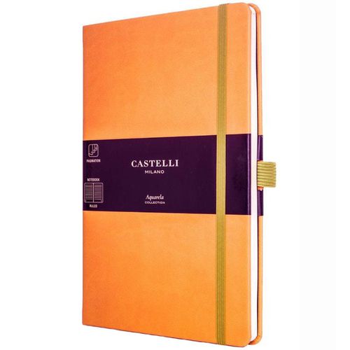 A5 Notebook - Aquarela Ivory Pages Medium, Ruled, Clementine / QC625-003 - Castelli - Modalova