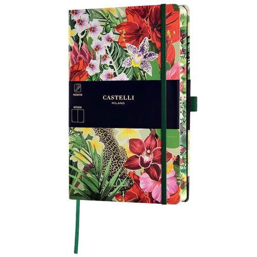 Notebook - Eden Jungle Design Medium A5, Blank, Leopard / QC8BI-006 - Castelli - Modalova