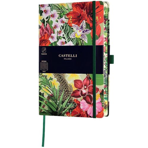 Notebook - Eden Jungle Design Medium A5, Ruled, Leopard / QC6BI-006 - Castelli - Modalova