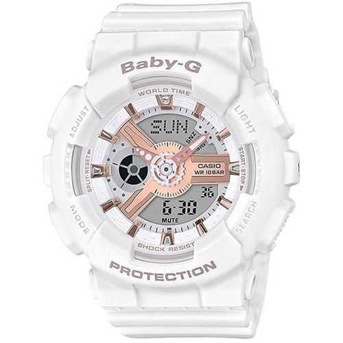 Women's Analog-Digital Watch - Baby-G White Resin Strap / BA110RG-7A - Casio - Modalova