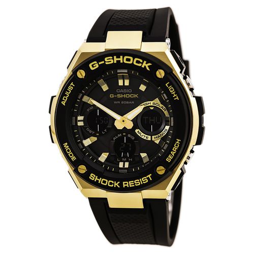 GSTS100G-1A Men's G-Shock Black Resin Strap World Time Ana-Digi Black Dial Quartz Dive Watch - Casio - Modalova