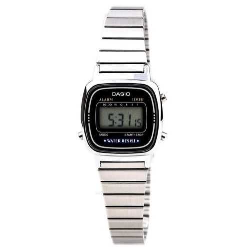 LA670WA-1 Women's Classic Sports Grey Digital Dial Steel Bracelet Alarm Watch - Casio - Modalova