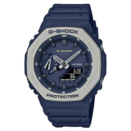 Men's Watch - 2100 World Timer Navy Blue Analog Digital Dial Strap / GA2110ET-2A - Casio - Modalova