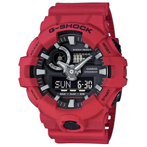 Men's Quartz Watch - G-Shock Black Analog-Digital Dial Red Strap / GA700-4A - Casio - Modalova