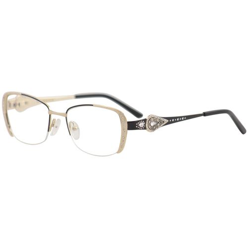 Women's Eyeglasses - Black/Gold Frame Demo Lens / 2620-C24-52-18-135 - Caviar - Modalova