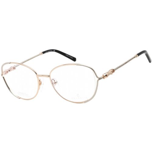 Women's Eyeglasses - Shiny Gold and Black Round Metal Frame / PC71032 C03 - Charriol - Modalova
