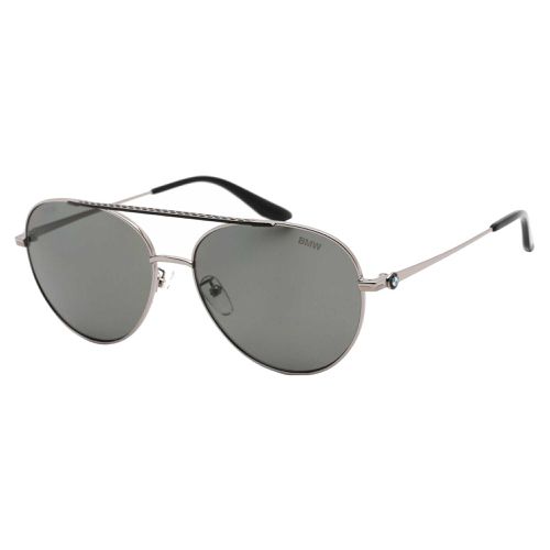 Men's Sunglasses - Smoke Polarized Lens Shiny Light Ruthenium Frame / BW0006 14D - BMW - Modalova