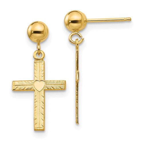 K Polished & Satin Cross Dangle Earrings - Jewelry - Modalova