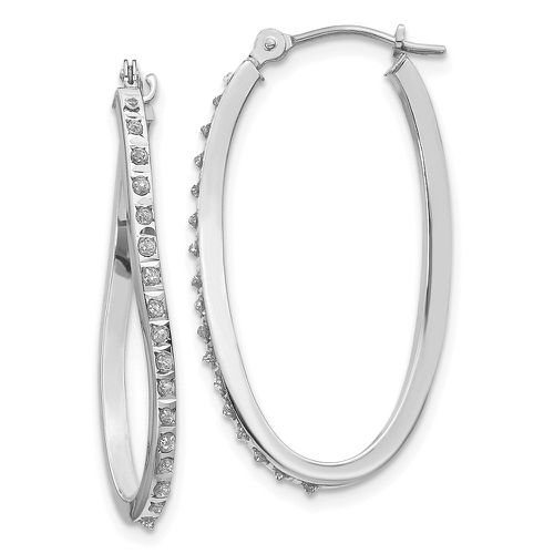 K White Gold Diamond Fascination Twist Hinged Hoop Earrings - Jewelry - Modalova