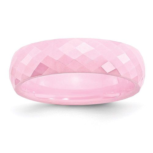 Ceramic Pink Faceted 6mm Polished Band - Chisel - Modalova
