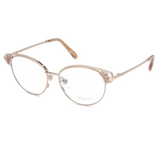 Women's Eyeglasses - Gold Metal Round Frame Clear Demo Lens / VCHC51S 300Y - Chopard - Modalova