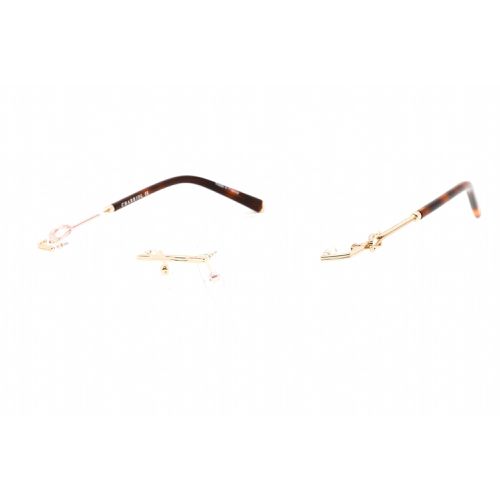 Men's Eyeglasses - Clear Lens Shiny Gold Metal Cat Eye Frame / PC71047 C01 - Charriol - Modalova
