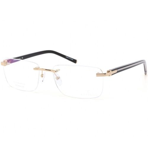 Men's Eyeglasses - Clear Lens Rimless Shiny Gold/Black Frame / PC75074 C01 - Charriol - Modalova