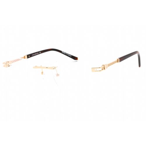 Men's Eyeglasses - Rimless Shiny Gold Rectangular Metal Frame / PC75094 C01 - Charriol - Modalova