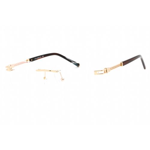 Men's Eyeglasses - Rimless Shiny Gold Round Shape Metal Frame / PC75095 C01 - Charriol - Modalova