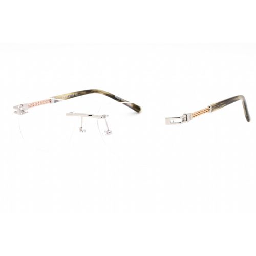 Men's Eyeglasses - Rimless Shiny Silver/Gold Round Metal Frame / PC75095 C02 - Charriol - Modalova