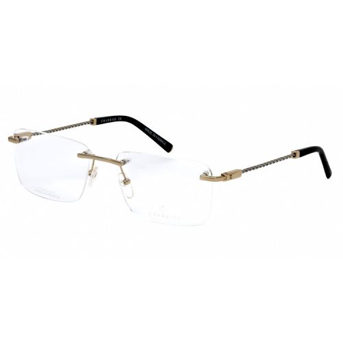 Men's Eyeglasses - Shiny Gold/Silver Rectangular Metal Frame / PC75063 C01 - Charriol - Modalova