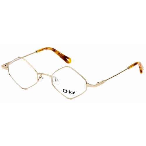 Women's Eyeglasses - Medium Gold Metal Diamond Frame Clear Lens / CE2158 906 - Chloe - Modalova