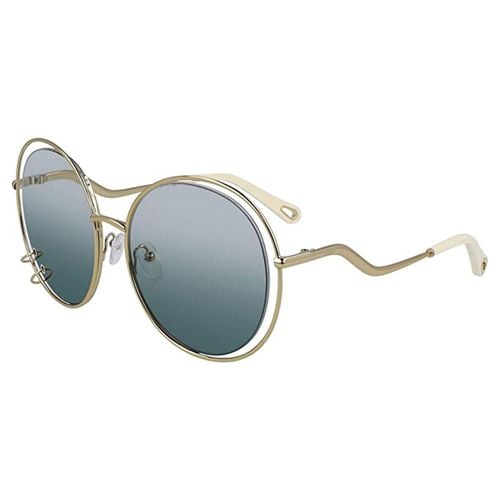 Women's Sunglasses - Gold Frame Gradient Petrol Blue Lens / 153S-838-59-19-140 - Chloe - Modalova
