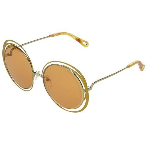 Women's Sunglasses - Gold Frame Ochre Lens / 155S-848-59-18-135 - Chloe - Modalova