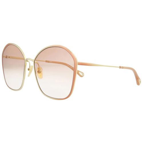 Women's Sunglasses - Gradient Orange Lens Square Frame / CH0015S-30009859004 - Chloe - Modalova