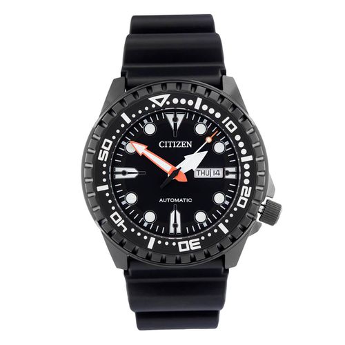 Men's Automatic Watch - Black Dial Rubber Strap / NH8385-11E - Citizen - Modalova
