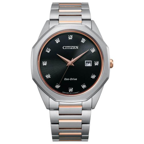Men's Diamond Watch - Corso Black Dial Two Tone Bracelet / BM7496-56G - Citizen - Modalova