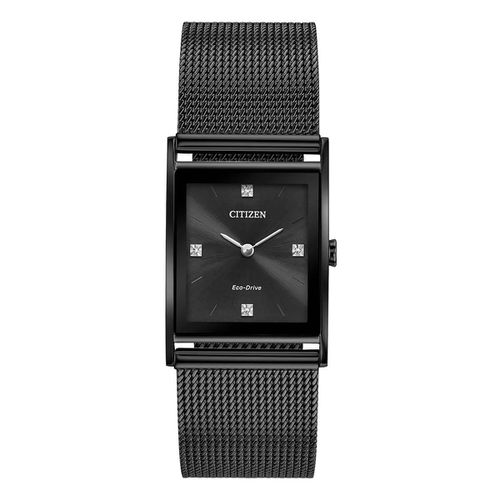 Men's Diamond Watch - Axiom Black Steel Mesh Bracelet / BL6008-53E - Citizen - Modalova