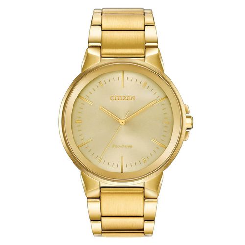 Men's Eco-Drive Bracelet Watch - Axiom Yellow Gold Steel / BJ6512-56P - Citizen - Modalova