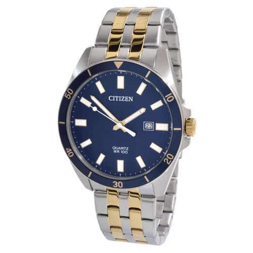 Men's Quartz Watch - Blue Dial Two Tone Steel Bracelet / BI5054-53L - Citizen - Modalova