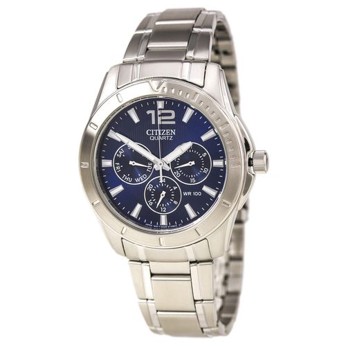 AG8300-52L Men's Quartz Blue Dial Stainless Steel Bracelet Watch - Citizen - Modalova
