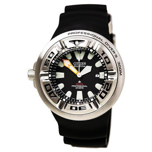 BJ8050-08E Men's Professional Diver Eco Drive Black Polyurethane Strap Black Dial Dive Watch - Citizen - Modalova