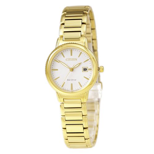EW2372-51A Women's Silhouette Sport White Dial Yellow Gold Steel Bracelet Watch - Citizen - Modalova
