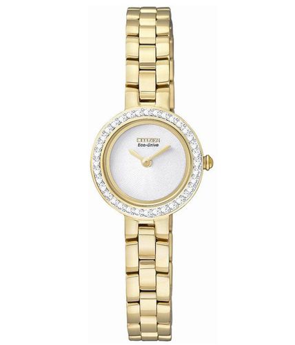 EX1082-51A Women's Eco-Drive Silhouette Gold Tone Swarovski Crystal White Dial Watch - Citizen - Modalova