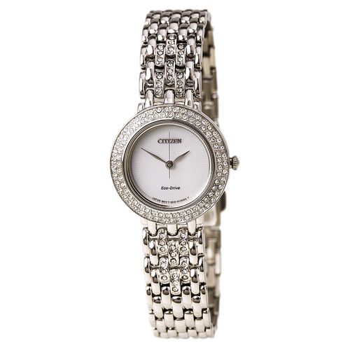EM0260-67A Women's Silhouette Interchangeable Bezel Silver Dial Steel Bracelet Watch - Citizen - Modalova