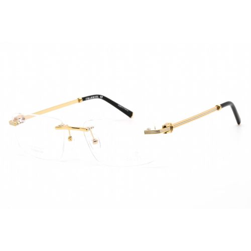 Men's Eyeglasses - Shiny Gold/Silver Titanium Rectangular Frame / PC75081 C01 - Charriol - Modalova