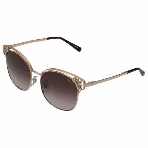 Women's Sunglasses - Gold Crystal Acetate Frame / SCHC24S-0349-57-17-140 - Chopard - Modalova