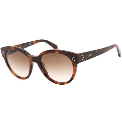 Women's Sunglasses - Shiny Dark Havana Cat Eye Plastic Frame / CL40169I 53F - Celine - Modalova