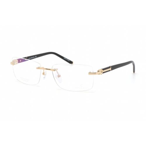 Men's Eyeglasses - Shiny Gold/Black Titanium Rectangular Frame / PC75076 C01 - Charriol - Modalova