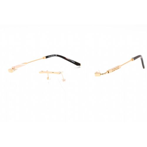 Men's Eyeglasses - Rimless Shiny Gold Rectangular Titanium / PC75103 C01 - Charriol - Modalova