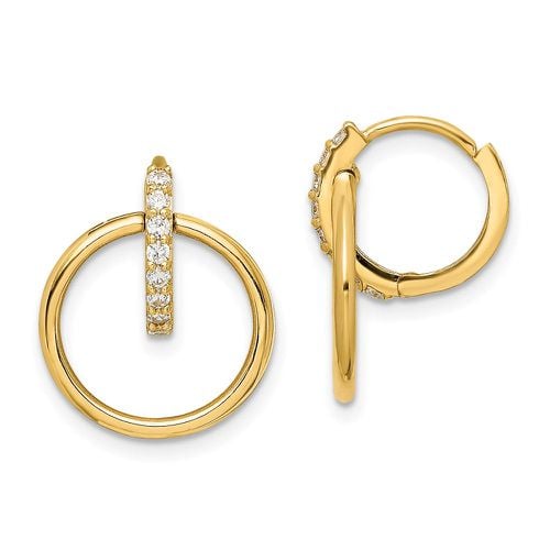 K CZ Circle Dangle Hinged Hoop Earrings - Jewelry - Modalova