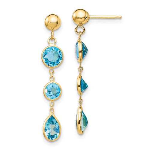 K Blue Topaz Gemstone Dangle Earrings - Jewelry - Modalova
