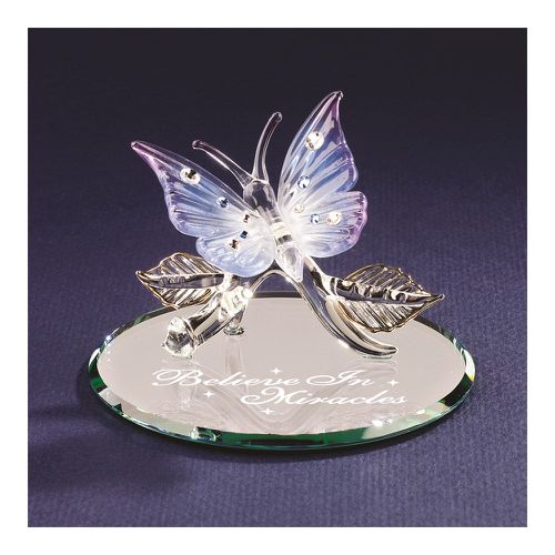 Butterfly Believe in Miracles Glass Figurine - Jewelry - Modalova