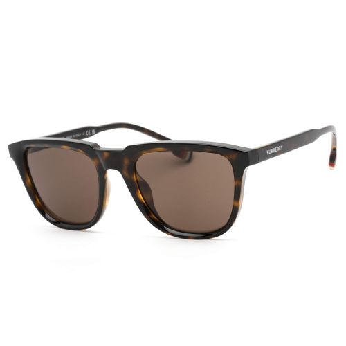 Men's Sunglasses - Dark Havana Square Frame Brown Lens / 0BE4381U 300273 - BURBERRY - Modalova