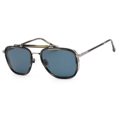 Men's Sunglasses - Shiny Striped Grey Havana and Silver Frame SCHF25 3AMP - Chopard - Modalova