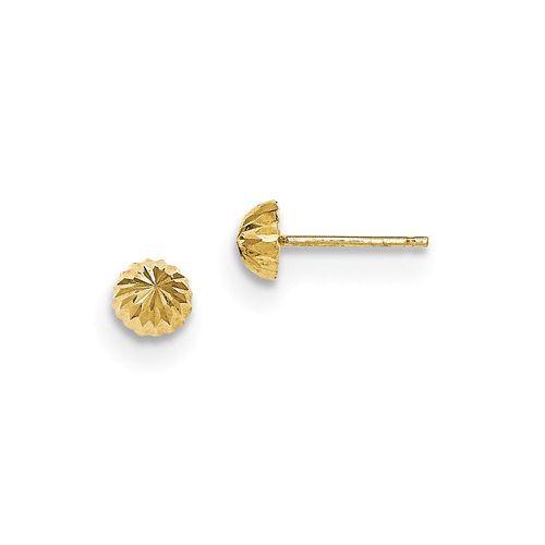K Gold Diamond-cut 5mm Domed Post Earrings - Jewelry - Modalova