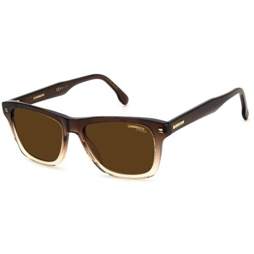Men's Sunglasses - Brown Caramel Square Full Rim Acetate Frame / 266/S 00MY - Carrera - Modalova