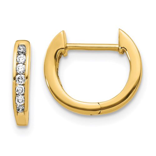 K Gold Polished Diamond Hinged Hoop Earrings - Jewelry - Modalova